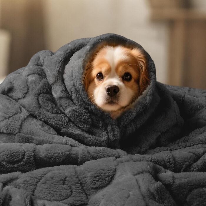 Водонепроникний коврик для собак Luciphia, великий (65x57 дюймів), м'який, пухнастий, з Sherpa-fleece, для захисту ліжка/дивану, з 3D-серцем, для собак середніх та великих порід