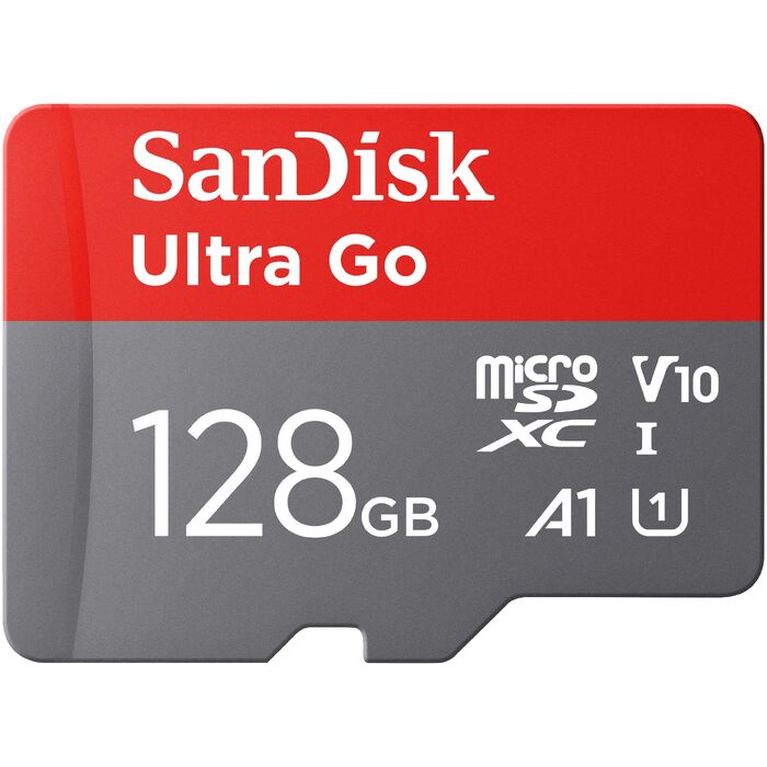 Карта пам'яті SanDisk Ultra Go microSDXC 128GB UHS-I Class 10 U1 A1 з адаптером для смартфонів та планшетів, до 150 МБ/с
