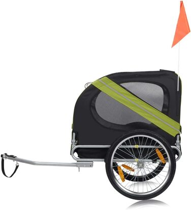 Фарм-причіп Zoomundo для собак: зелений/чорний, срібляста рама