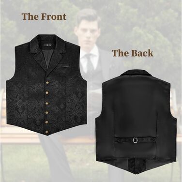 Жаккардова жилетка для костюма в стилі вікторіанської епохи: елегантний вибір для весілля, ділових зустрічей та святкування, розмір XXL