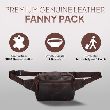 Чоловіча поясна сумка TheAntiq з натуральної шкіри, зелена, 20,3 x 12,7 x 7,6 см (8 x 5 x 3 дюйми)