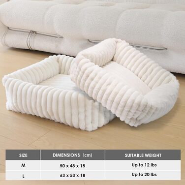 Килимок-ліжко для котів XIAPIA, м'який, 58x20 см, білий, з ортопедичним дном