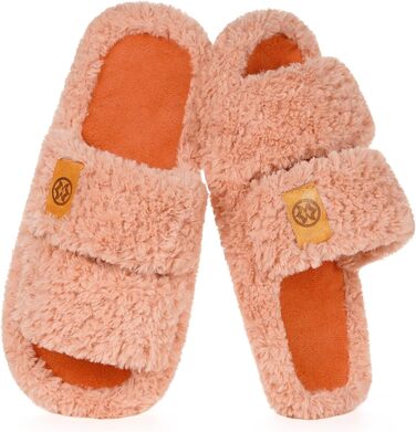 Домашні тапочки Dokela для жінок з меморі-піною, м'які, з штучним хутром, відкриті, легкі, з антиковзким покриттям, для дому, теплі, зручні, відкриті, рожеві (37/38 EU)
