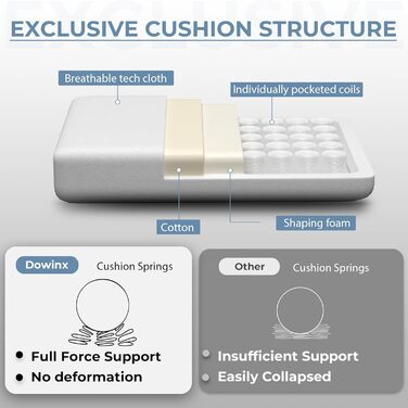 Ігровий крісло Dowinx з тканини, ергономічний геймерський крісло з м'якими підлокітниками, стабільний ігровий та офісний крісло для тривалого сидіння, блакитний