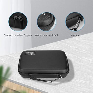 Органайзер для аксесуарів ProCase: кейс для кабелів, адаптерів, USB-накопичувачів та іншого електроніки (чорний)