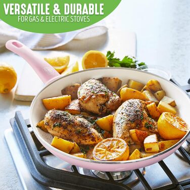 Набір сковорідок GreenLife, керамічне покриття, антипригарні, 20.3 см, 25.4 см, 30.5 см, рожевий