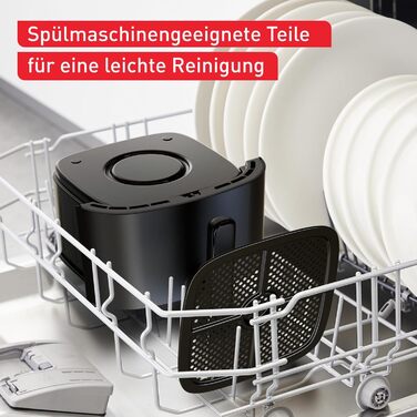 Аерофритюрниця Tefal EY2458 Easy Fry Max, 5 л, 10 програм, антипригарне покриття, сенсорне керування, енергоощадна, чорна