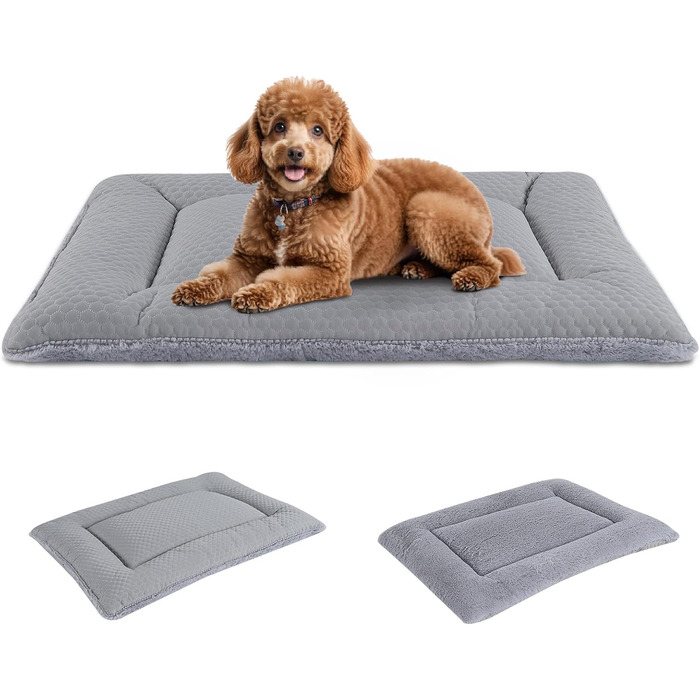 Килимок для собак BVAGSS: двосторонній, прохолодний та теплий, для маленьких, середніх та великих собак, 60x45 см, сірий