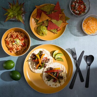 Набір посуду Gibson Home Festival Rings, 16 предметів, кераміка, ручне розписування, для 4 осіб, сумісний з мийкою та мікрохвильовкою, жовтий