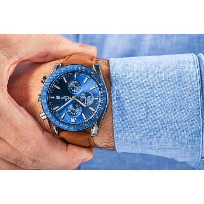 Чоловічий годинник Giewont Chronograph Sapphire, коричнево-синій GW8720-A2