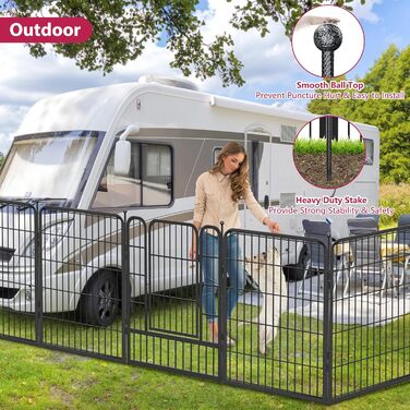 Металевий вольєр для собак на 32 панелі, 81,3 см, для вулиці, портативний, для середніх та маленьких собак