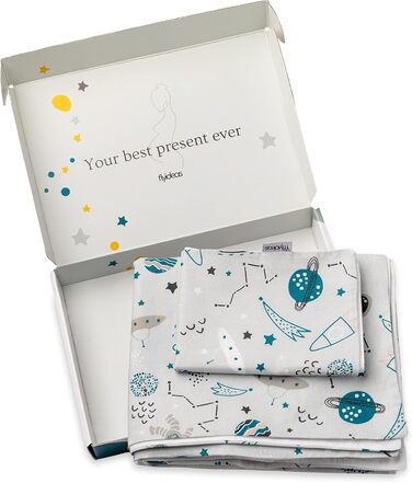 Комплект постільної білизни для новонароджених FlyIdeas: 100% бавовна, сертифікат якості, 160x80 см (Космос)