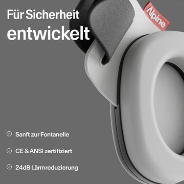 Захисні навушники Alpine Muffy Baby Klassik для дітей до 36 місяців - чорний колір. Безпечні, регульовані, запобігають пошкодженню слуху. Виготовлено в Німеччині.