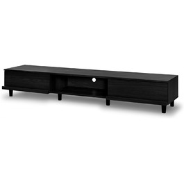 Iris Ohyama TV Furniture, TV Cabinet, TV Stand, TV Mount for screens up to 43 inches, 4 shelves, Extendable, Contemporary, Bedroom, Living Room - TV Cabinet - SAB-100 - White Oak (Black Oak, TV size up to 73 inches, With drawers)