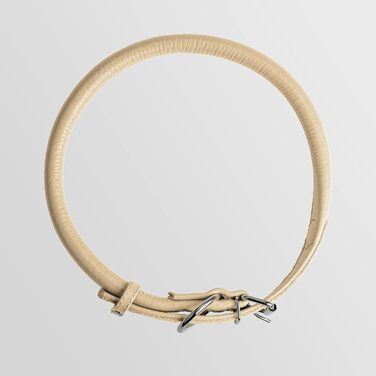 Шкіряний нашийник для собак CollarDirect, круглий, м'який з підкладкою, ручної роботи, справжня шкіра, для цуценят та дорослих собак, малих та великих порід, рожевий, червоний, фіолетовий, синій (бежевий, 15-18 см)