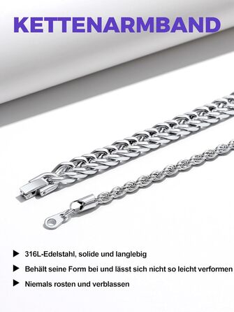 Набір браслетів для чоловіків Richsteel з нержавіючої сталі, 2 шт/3 шт, чорний/сталь/золотий, 9/8/4 мм, довжина 19/21/23 см, для подарунка