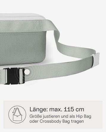 Kapten & Son Bauchtasche Bergen: Сумка через плече (бананка) - М'ятний, 0.8 л | Для жінок та чоловіків | Ідеально для подорожей, міста та повсякденного використання