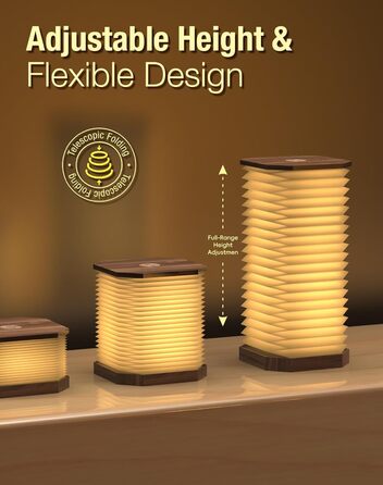 Настільна лампа для спальні та вітальні, регульована висота та яскравість, тепле світло, для читання, навчання, офісу, дому, гуртожитку (без ручки)
