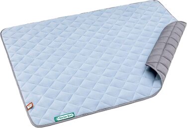 Підстилка для собак Doctor Bark: флісова двостороння, велика, 140x110 см (Beige/Grün, Himmelblau/Hellgrau). Миється до 95°C.