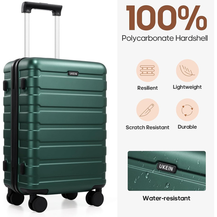 Набір валіз Roadcheer з полікарбонату: тріо ролерів, рюкзак, аксесуари | з TSA-замком