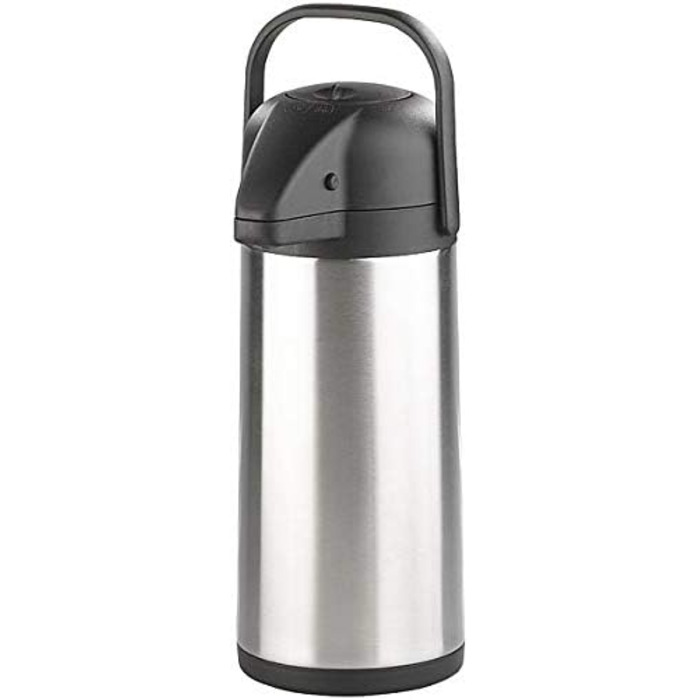 Rosenstein & Söhne Vacuum Pump Carafe: Double-walled vacuum-insulated carafe with pump system, stainless steel, 3 liters (Pump Carafe 3 liters, Coffee Dispenser 3, Insulated Mug)