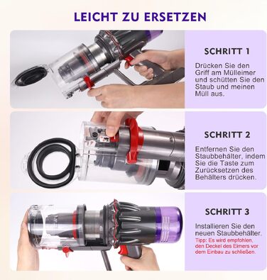 Смінний контейнер для пилу (пилозбірник) для пилососів Dyson V12, V9, SV18, SV20 Detect Slim