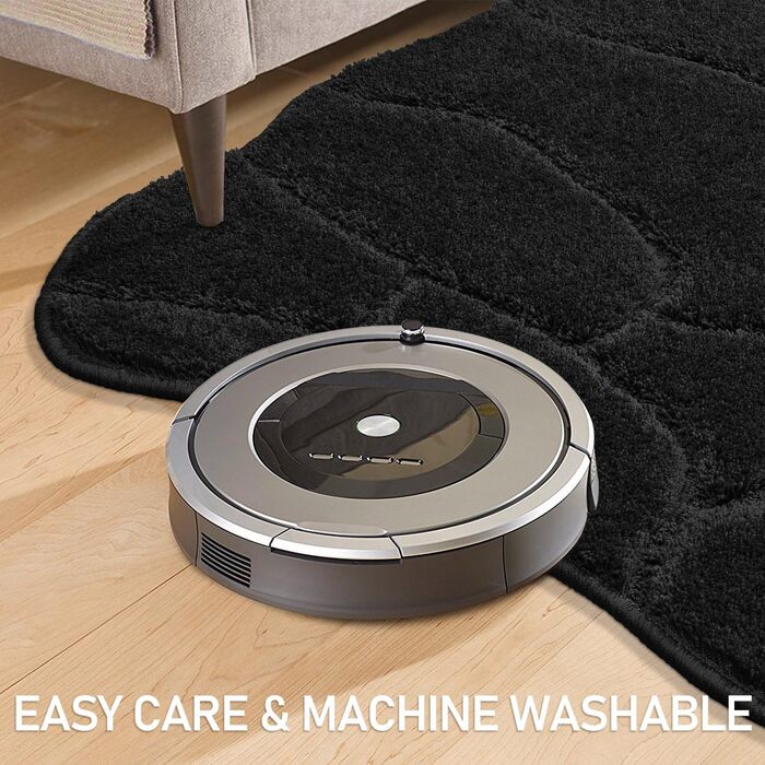 Килимок для дому 50x80 см, антиковзаюча, миється. Килимок для входу, порогу, тераси, саду. Чорний колір