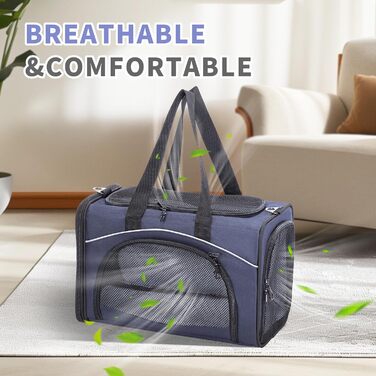 Транспортна сумка Petsfit для котів та собак | Авіапереліт, авто та поїзд | S/Blau