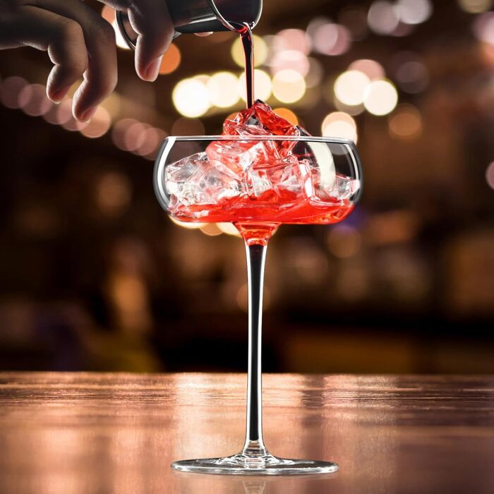 Набір келихів для Мартіні ParaCity 240 мл (4 шт), кришталеві келихи для коктейлів, шампанського, текіли, святкування