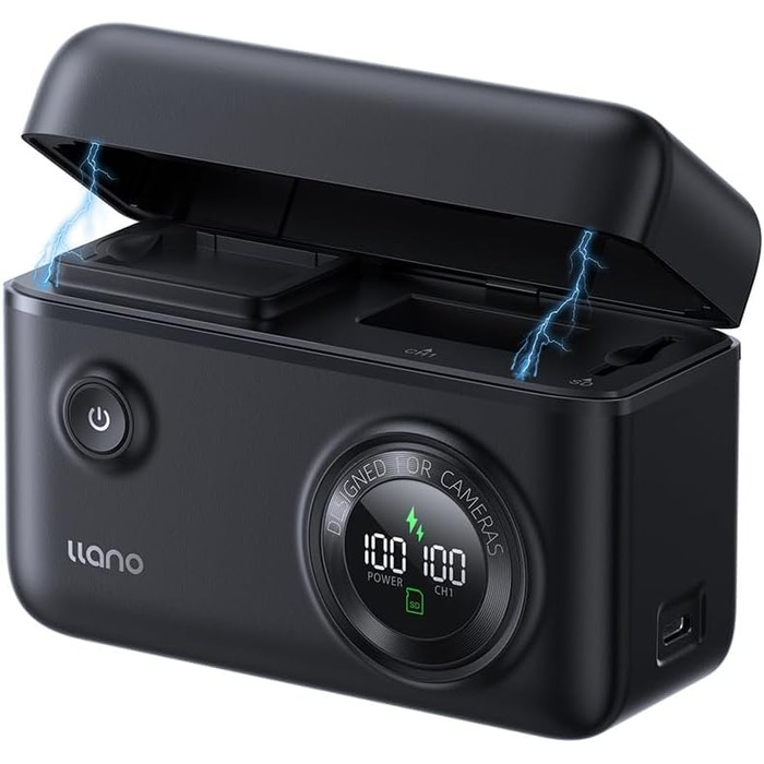 Зарядний пристрій USB-C 20W для акумуляторів Nikon EN-EL15c з SD-картрідер та індикатором заряду, сумісний з Nikon Z8, ZR, Zf, Z6III, D850, Z7II, Z6II, Z7, Z6, D7500, D750, Z5, D810, Z5, D810