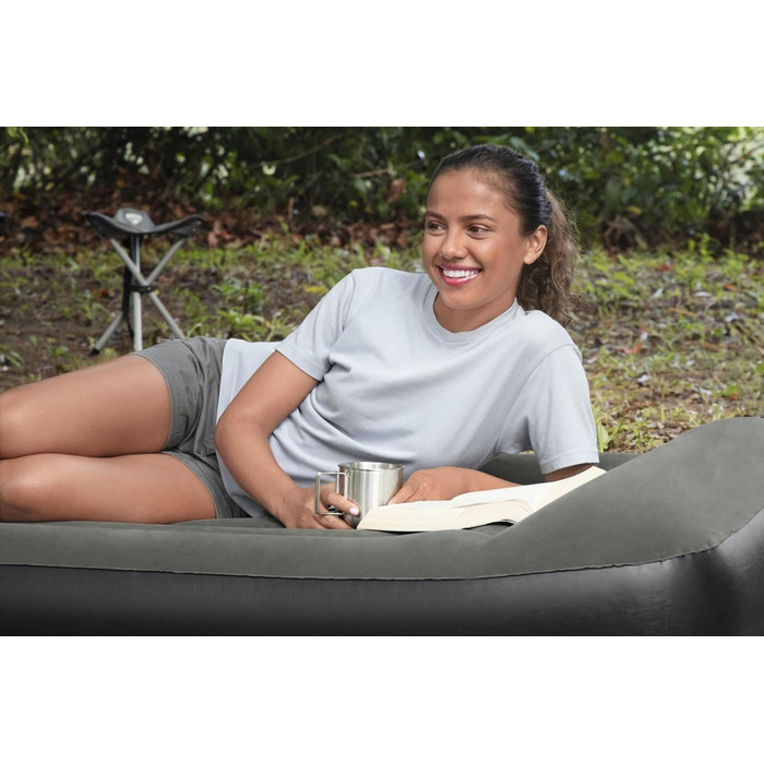 Надувний матрац Bestway TriTech XL з вбудованим насосом, сірий 191x97x30 см (1067929)