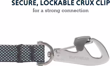 RUFFWEAR Hi & Light Dog Lead, Strong Lead with integrated storage pocket and secure Crux-Clip closure, compactly folds down to pocket size, (Basalt Grey)