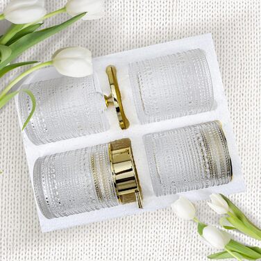 Набір аксесуарів для ванної кімнати Dasiton (4 шт.) з прозорого скла: мильниця, тримач для зубних щіток, стаканчик, контейнер для ватних паличок. Зелений/Прозорий (A)