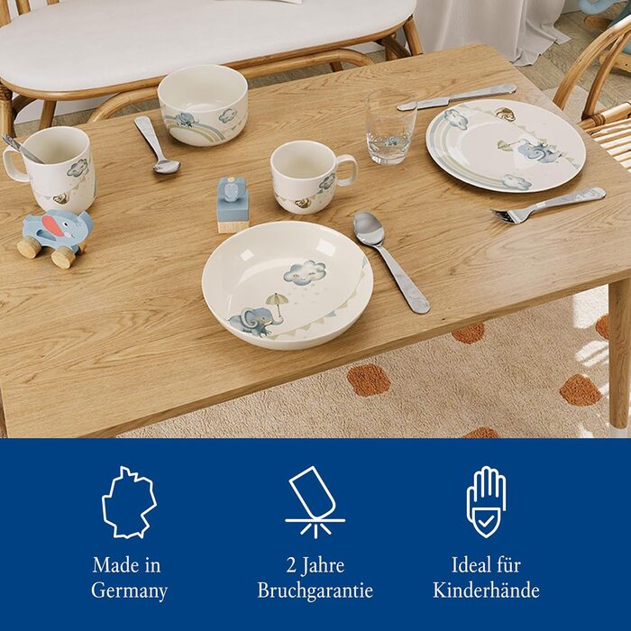 Набір дитячого столового прибору Villeroy & Boch Boho Kids (4 шт.) з нержавіючої сталі, сріблясто-платиновий, для миття в посудомийній машині