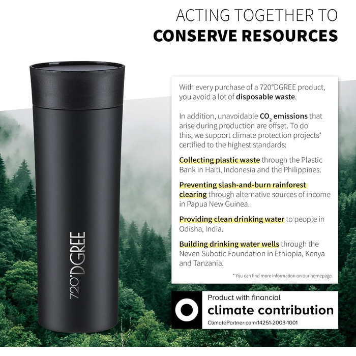 Термокружка 720°DGREE Premium 'PleasureToGo' 450мл, без BPA, не протікає, з нержавіючої сталі, з кришкою, для кави, з ізоляцією, чорна (Onyx Black)