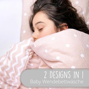 Набір постільної білизни для малюків з органічної бавовни GOTS (Oeko-Tex100), 100 x 135 см - комплект постільної білизни для дитячого ліжечка з наволочкою та ковдрою для хлопчиків та дівчаток (Пудрово-рожевий, 100x135 см + 40x60 см)