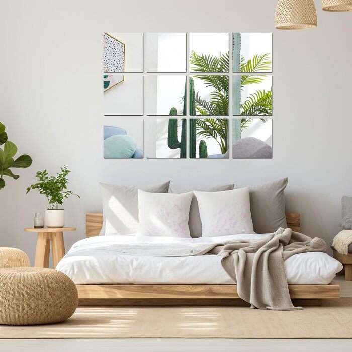 10 самоклеючих дзеркальних наліпок, 20x20 см, 2 мм акрилової плівки для ванної, вітальні, спальні, шафи