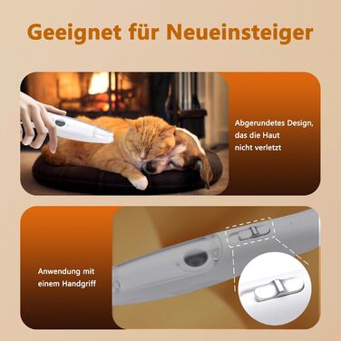 Машинка для стрижки собак зі збирачем шерсті та подвійними лезами, триммер для лап з 2 швидкостями, тиха машинка для лап, очей, вух, обличчя, тіла (біла)