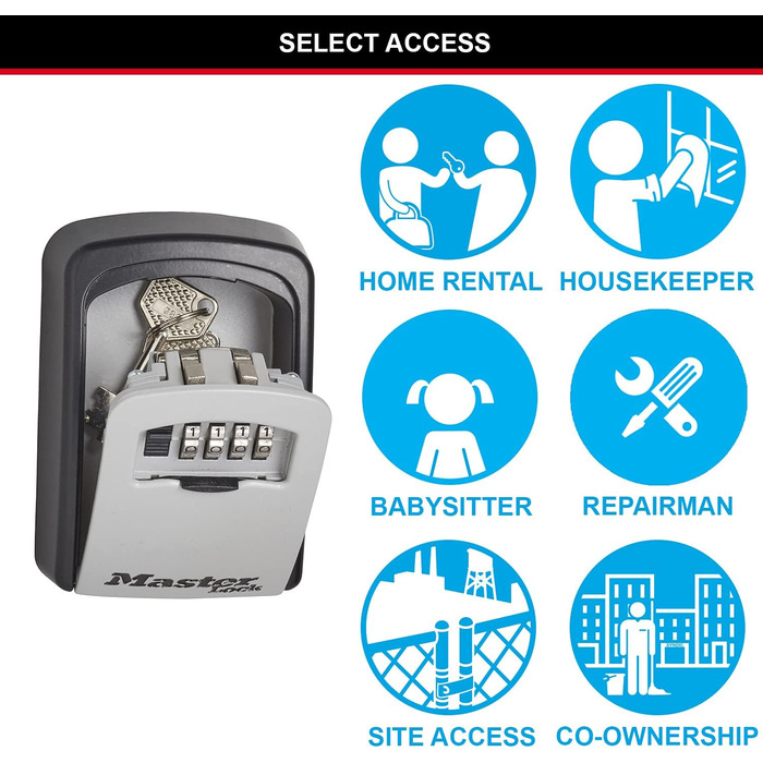 Master Lock Wall Mounted Key Safe - Outdoor Key Storage Box, Medium Size