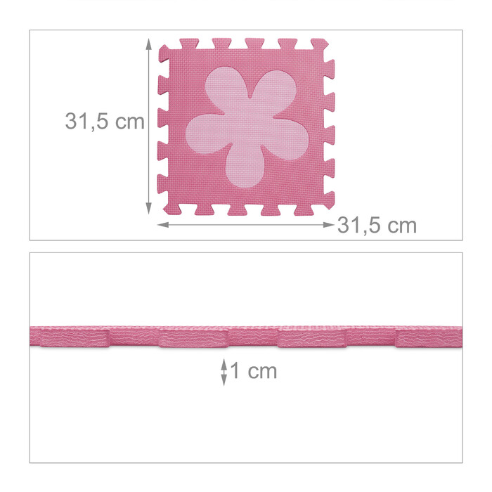 Relaxdays Puzzle Mat Flower Pattern