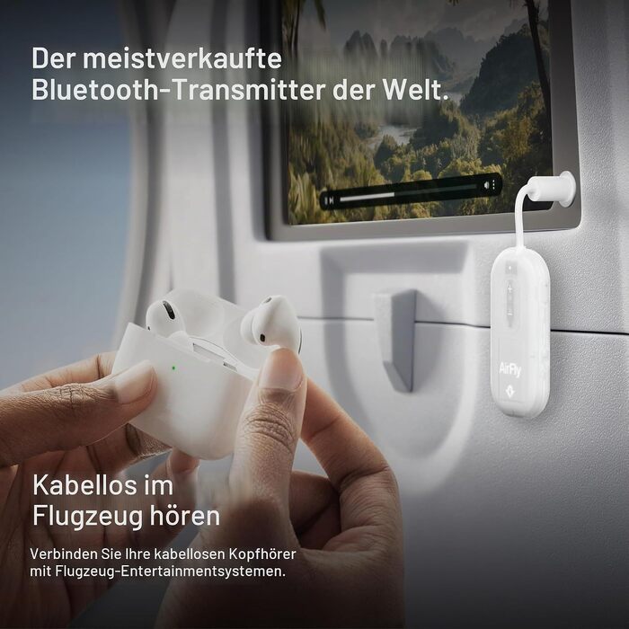 Bluetooth-трансмітер та ресивер Twelve South AirFly Pro 2 для AirPods та навушників, Glacial White