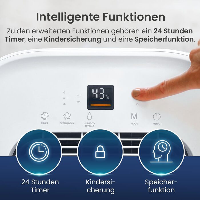 Електричний осушувач повітря Cosi Home - 25 л/добу, з датчиком вологості, таймером, для захисту від вологи та плісняви