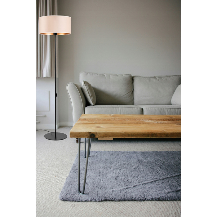 Підлоговий торшер Tornado, велюр, бежево-золотий, 152 см, E27