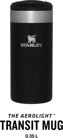 Термокружка Stanley Aerolight Transit 0.35L - Чорний Металік: 4 години тепла, миється в посудомийній машині, для кави з собою