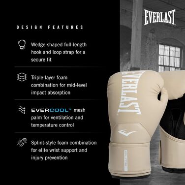 Боксерські рукавички Everlast Elite 2 - для спарингу, роботи з мішком та відбивання ударів, 16oz, Klettverschluss, ергономічний хват