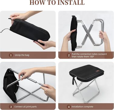 Складний туристичний стільчик для кемпінгу з алюмінію, міні-стілець для відпочинку на природі, риболовлі, пляжу та саду