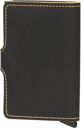 Secrid Miniwallet Matte: Стильний гаманець для жінок та чоловіків, чорно-охровий (10.2 x 6.5 x 2.1 см)