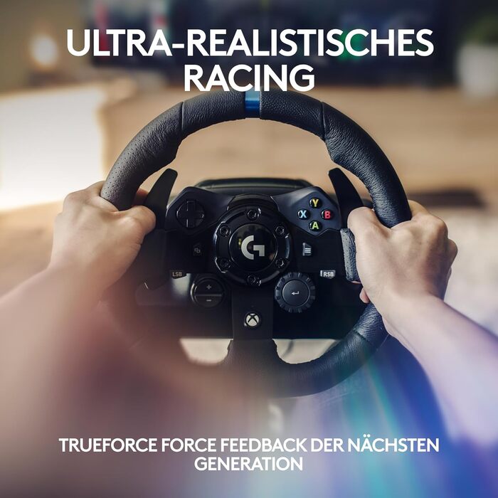 Руль Logitech G923 TRUEFORCE для гонок: з педалями, реалістична віддача, сумісний з PS5, PS4, PC, Mac