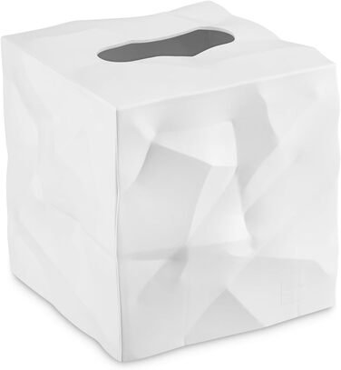 Essey Cosmetic Tissue Box Wipy Cube I, square tissue box dispenser, design tissue box, 13x13x13 cm White