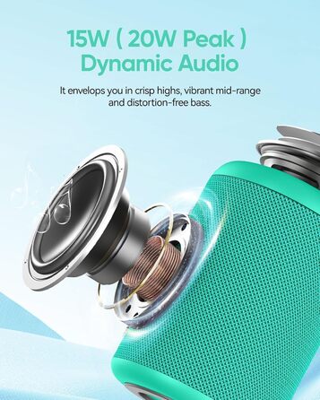 Портативна Bluetooth колонка AY з підсвічуванням, IPX5, 24 годин роботи, AUX/TF, стерео-паринг, для дому та відпочинку (світло-зелена)